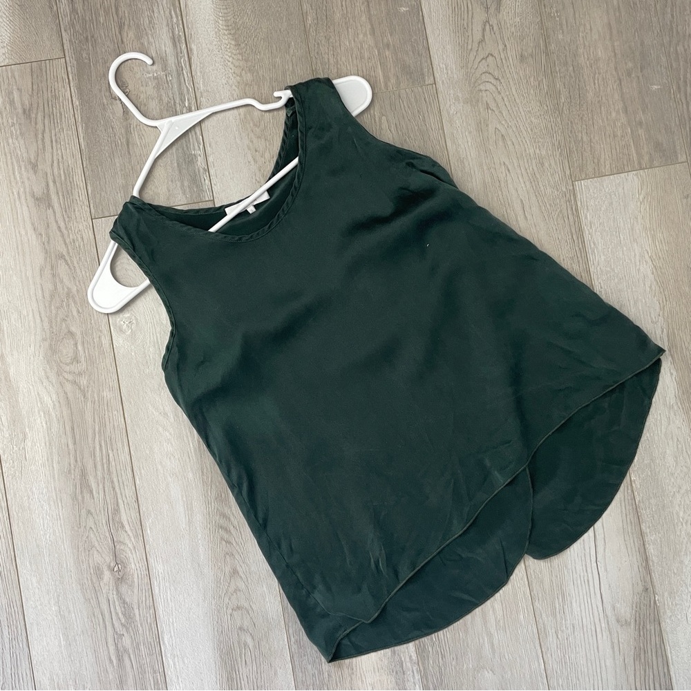lunya Emerald Green Silk Layered Tank